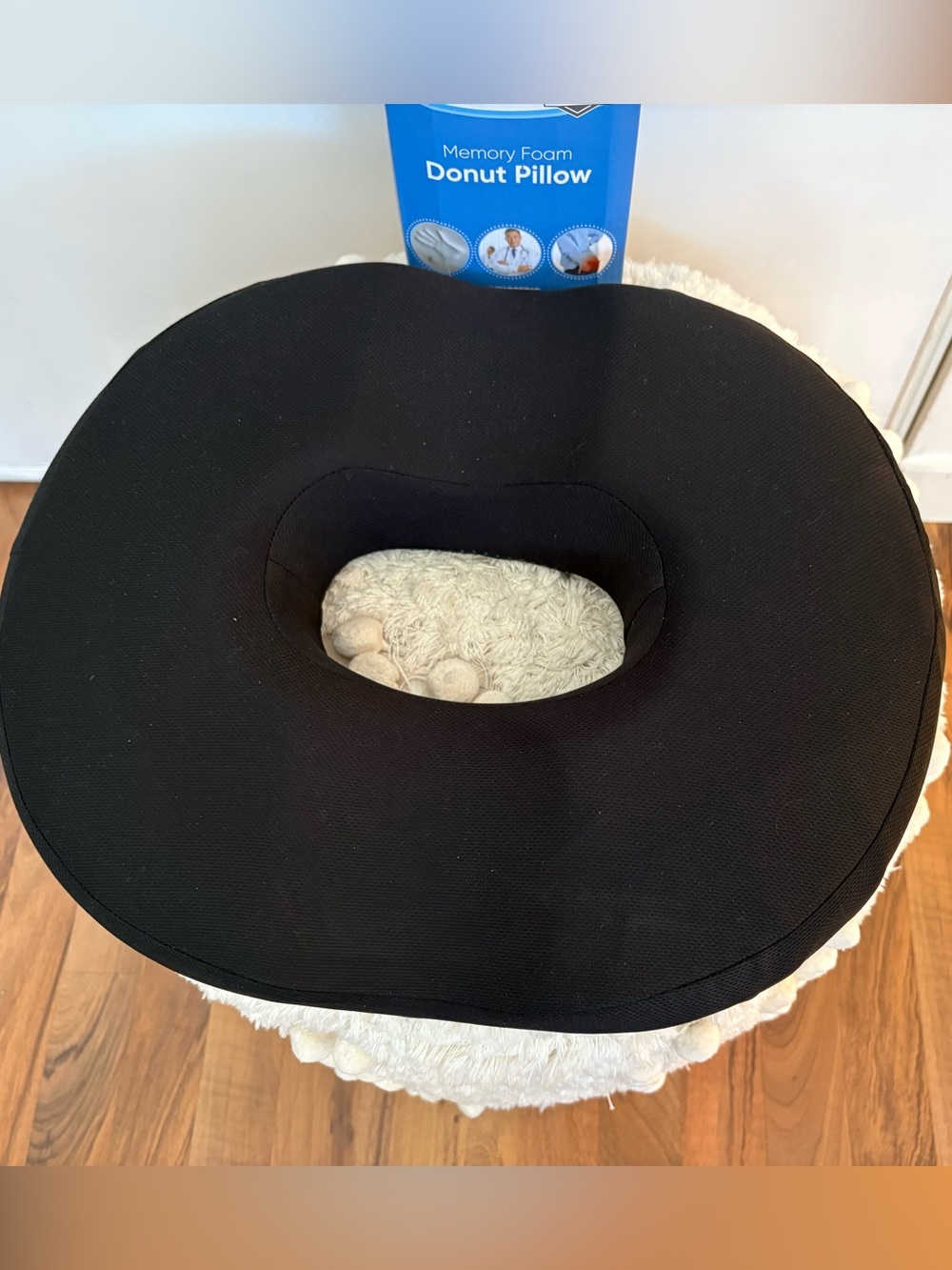 Memory Foam Donut Pillow - Black